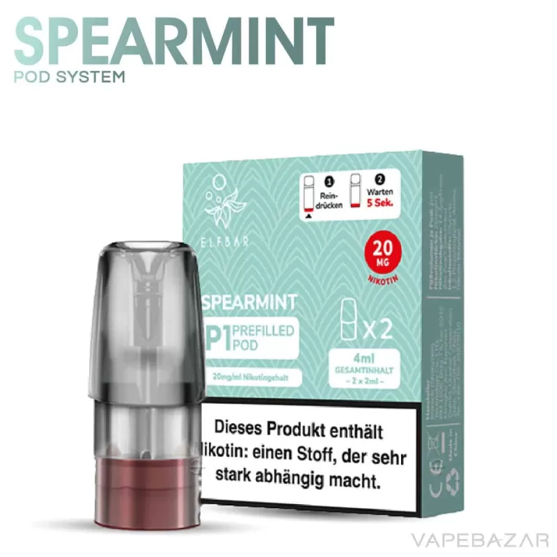 Elf Bar Mate 500 – Spearmint – Prefilled Liquid Pod – 2er Pack - Elf Bar / Nikotin-Benzoat / 2-isopropyl-N,2,3 -trimethylbutyramide - Image 2