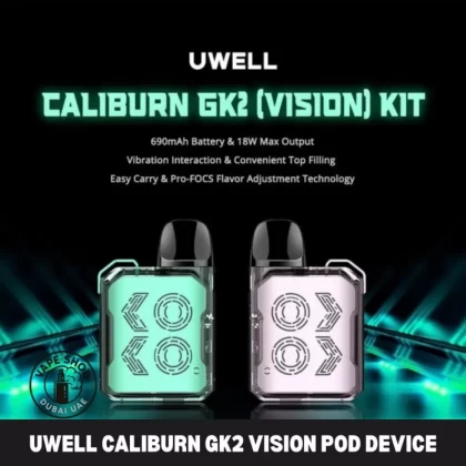Uwell Caliburn GK2 Vision device 18W 690mAh Pod System in Dubai, UAE - Vapeshopdubaiuae