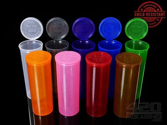Squeezetops® PST60 Transparent Mix Child Resistant Containers 275/Box - Ejuicewarehouse