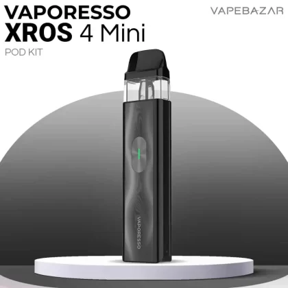 Vaporesso XROS 4 Mini Kit – Black - Vaporesso / Pod Kit / 1000 mAh / max. 30 Watt / USB-C / 3 ml