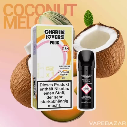 Charlie Lovers Pods – Coconut Melon (1er Pack) - 20mg/ml, 10mg/ml; Vape Product