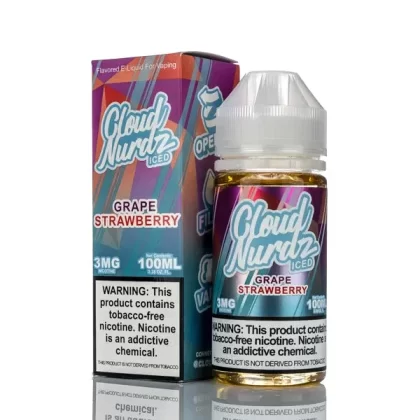 Cloud Nurdz E-Liquid Grape Strawberry Iced 100ml (3mg)