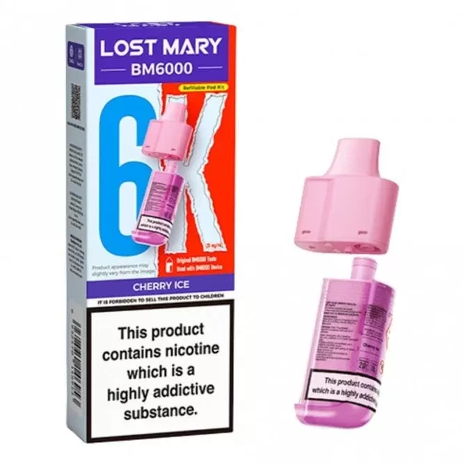 Lost Mary Cherry Ice BM6000 Nic Salt E Liquid Pods
