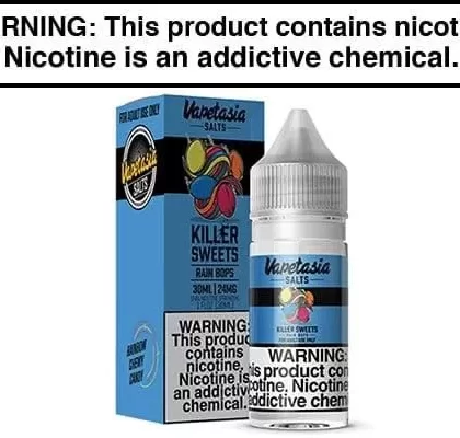 KILLER SWEETS RAIN BOPS BY VAPETASIA SALTS 30ML - Vapejuice