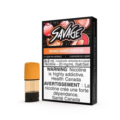 SAVAGE STLTH PODS – ORANGE MANGO GUAVA ICE