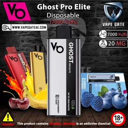 Vapes Bar - Ghost Pro Elite Disposable Vape Device (7000 Puffs) - 20 mg / Strawberry Kiwi