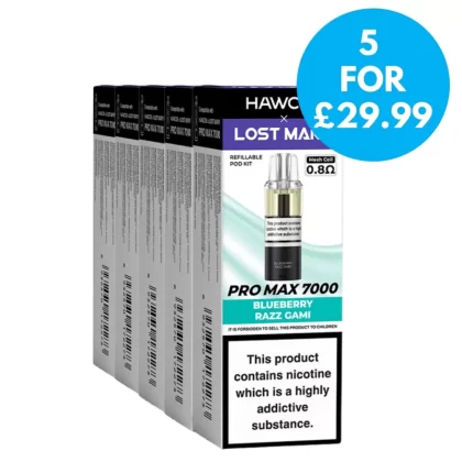 Box of 5 – 20mg Hawcos X Lost Mary Pro Max 7k Refill Pack - Vape Co