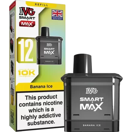 IVG Smart Max Replacement Prefilled Pods - Flavour#Banana Ice>Blueberry Peach>Blueberry Raspberry>Blue Raspberry Ice>Blue Razz Lemonade>Blue Sour Raspberry>Classic Menthol>Cola Ice>Fizzy Che