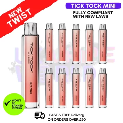 Juicy Peach Tick Tock Mini 2000 Box Of 10
