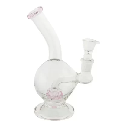Pink Colored Matrix Bubble Bong – 6.5in