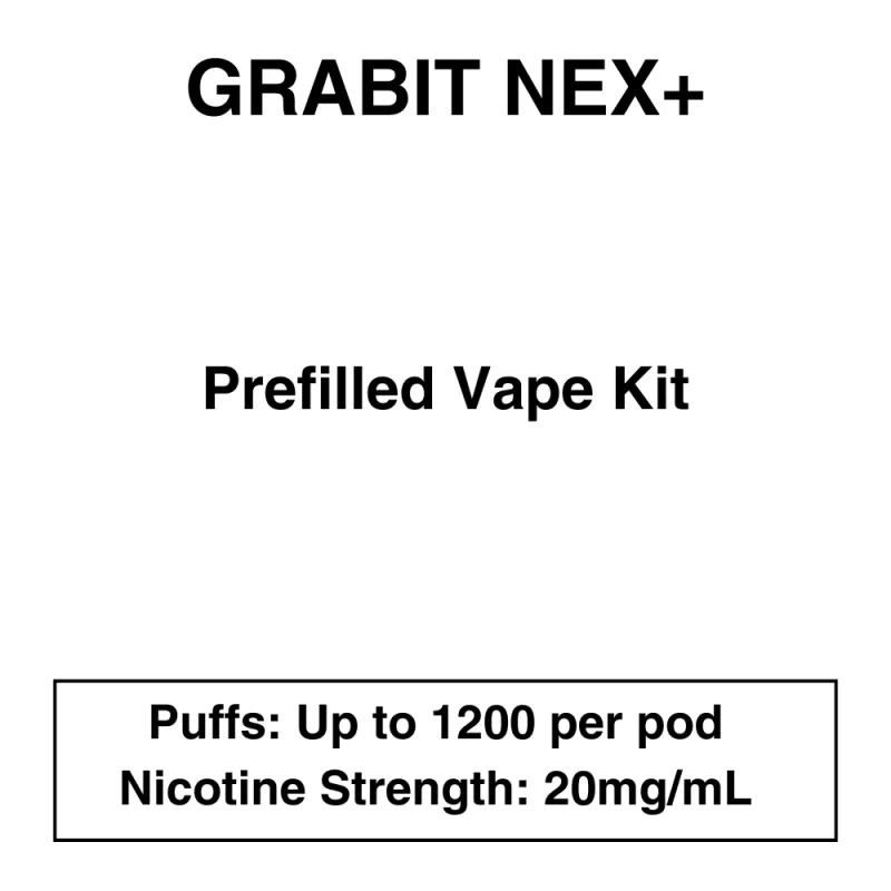 Grabit – Nex+ – Prefilled Vape Kit – 20mg/mL Nicotine