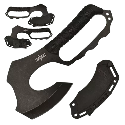 S-TEC – 10.5″ Black Warpath Fixed Blade Axe w/ ABS Sheath