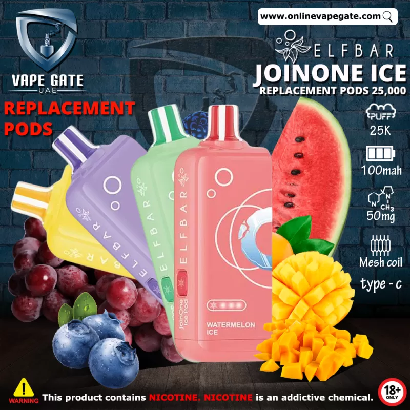 ELF Bar JoinOne Ice Replacement Pods (25,000 Puffs) - Double Mint (Pods) / 50 mg