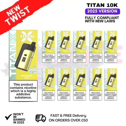 Banana ICE – Titan 10K Prefilled Vape Kit Box Pack Of 10