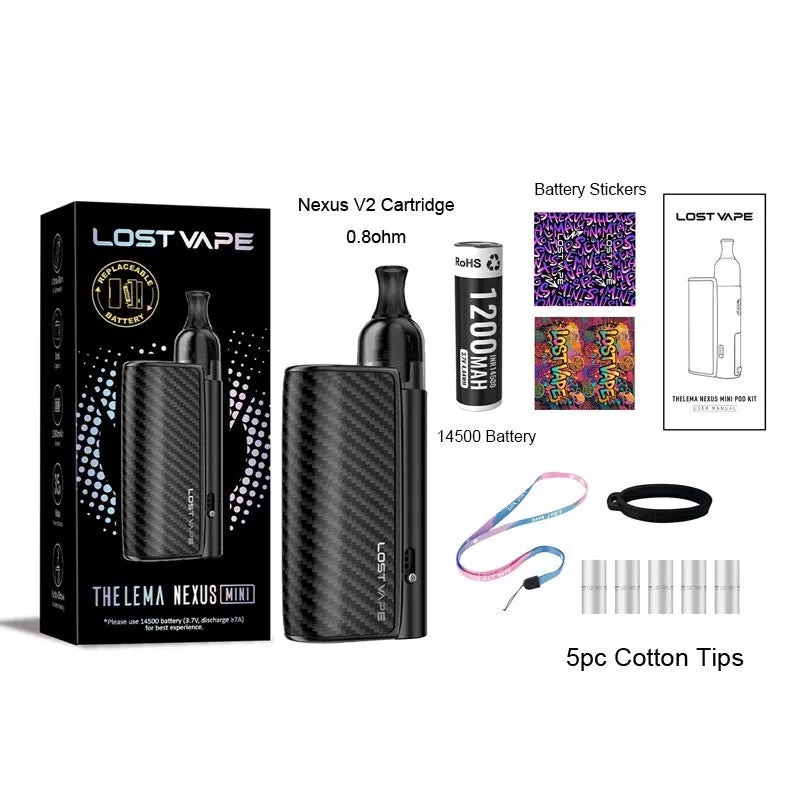 Lost Vape Thelema Nexus Mini Pod Kit 1200mAh - Carbon Black - Image 3