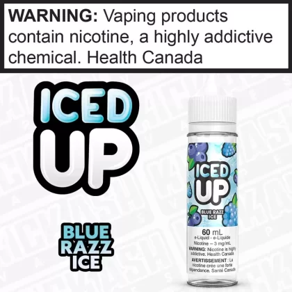 Blue Razz Ice by ICED UP - Strength#0 mg/mL 60mL ON