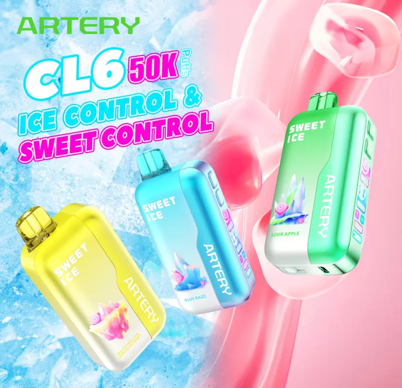 ARTERY CL6 Sweet & Ice Control Disposable Device - 50000 Puffs - Strawberry Cherry Raspberry