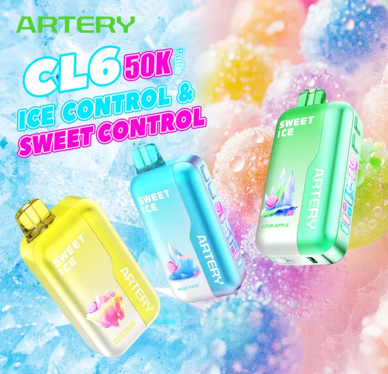 ARTERY CL6 Sweet & Ice Control Disposable Device - 50000 Puffs - Strawberry Cherry Raspberry - Image 2