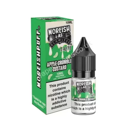 Moreish As Flawless Apple Crumble Custard Nic Salt E-Liquid - Vapestreams Co