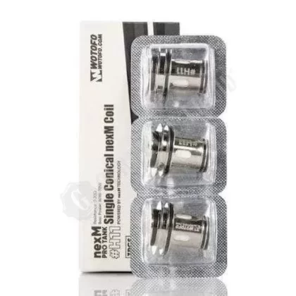 Wotofo NexMESH Pro Tank Replacement Coils - Size#Pack of 3~Resistance#H11 Single Conical Mesh (0.2 Ohm)>H12 Clapton Mesh (0.2 Ohm)>H13 Single Conical Mesh Net (0.15 Ohm)>H15 Single M & Paral