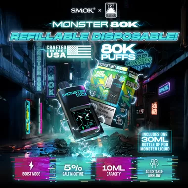 Monster 80K Refillable Disposable - cool tropical trio