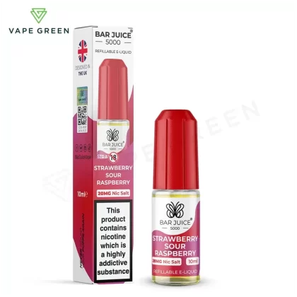 Strawberry Sour Raspberry Nic Salt E-Liquid by Bar Juice 5000 - Eliquidsupply