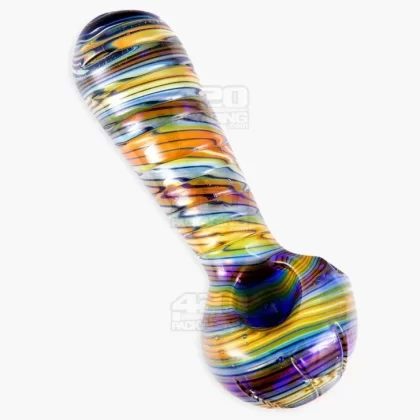 Spiral Ridged Cut Spoon Hand Pipe | 5.5in Long – Glass – Assorted