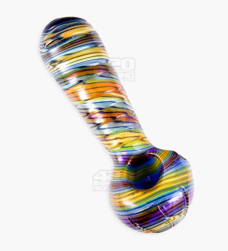 Spiral Ridged Cut Spoon Hand Pipe | 5.5in Long – Glass – Assorted