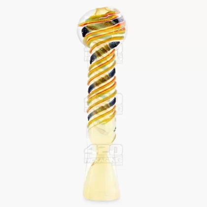 Swirl & Dichro Fumed Chillum Hand Pipe | 3.5in Long – Glass – Assorted - Vape Store