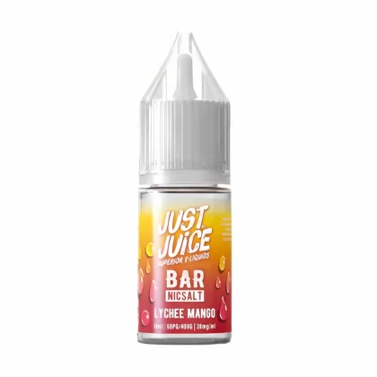 Just Juice Bar Lychee Mango Nic Salt Vape Juice- 10 Pack - Strength 5mg