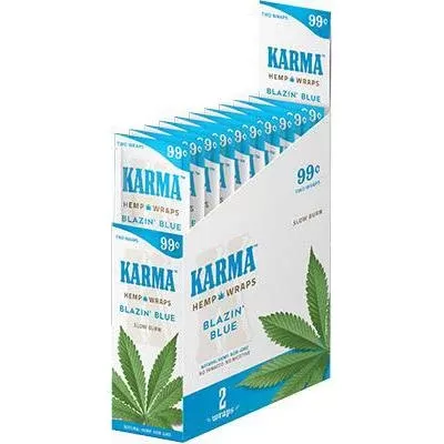 Karma Blazin’ Blue Hemp Wraps - Product#Blazin’ Blue~Packaging#25 Packs of 2>Pack of 2 (F879D5)