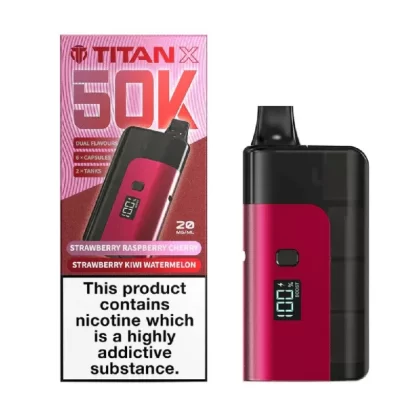 Titan X 50k Prefilled Vape Kit Strawberry Kiwi Watermelon / Strawberry Raspberry Cherry - Nicotine Strength#20mg (9EB201)