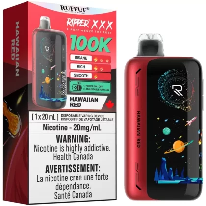 RUFPUF RIPPER XXX 100K Disposable Vape – Hawaiian Red