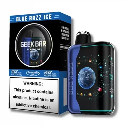 Blue Razz Ice Geek Bar Pulse X Platinum Edition
