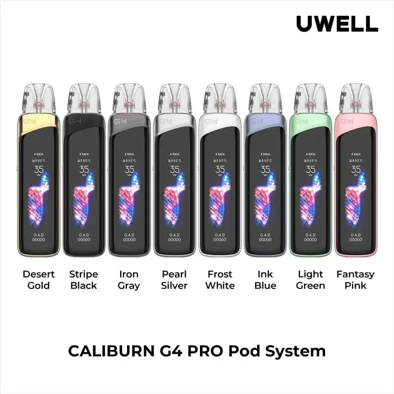 Uwell Caliburn G4 Pro 35W Pod Kit - Desert Gold, Fantasy Pink (7E1A9A) - Image 3