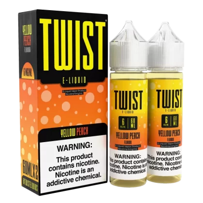 TWIST E-Liquid - Yellow Peach - 120ML E-Liquid (Twin 60ML Pack) - 3MG