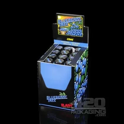 RAW Blueberry Tree Terpene Infused King Size Pre Rolled Cones 12/Box