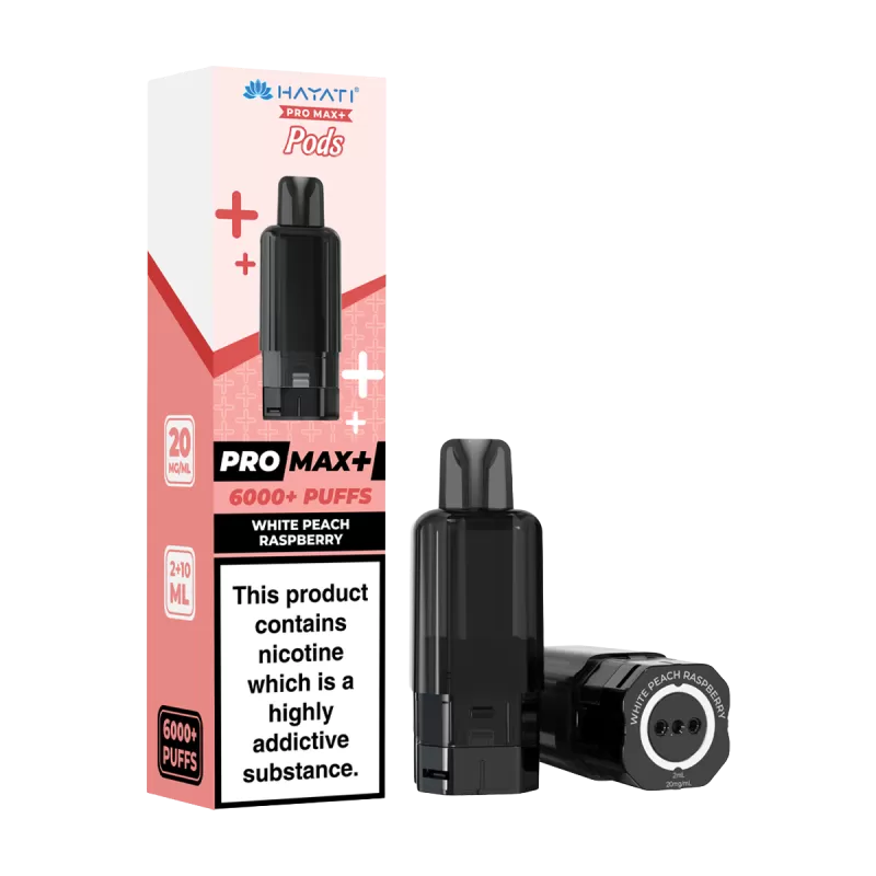 White Peach Raspberry Hayati Pro Max+ Refill Pack - 20mg - Vape Product (3ADC08)