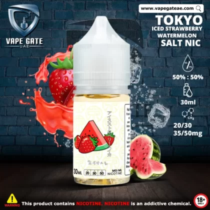 Tokyo E juice Iced Strawberry Watermelon Saltnic 30ml - 20 mg / 30 ml