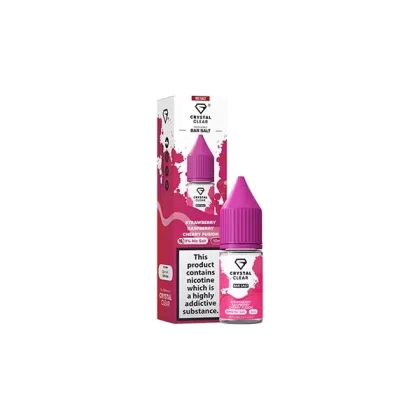Crystal Clear Bar Salt Strawberry Raspberry Cherry Fusion E Liquid 10ml - Nicotine Strength#20mg>10mg