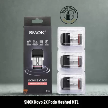 SMOK Novo 2X Pods Meshed MTL 0.8ohm & 0.9ohm Replacement Pods in Dubai - Vape Product, Vape Product (009168)
