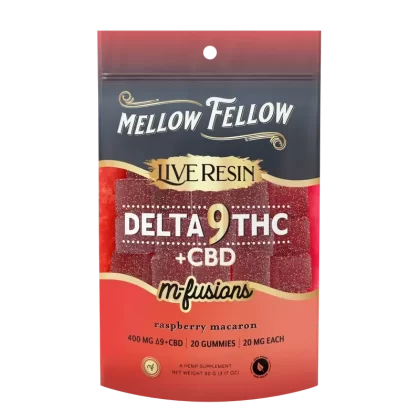 Mellow Fellow Delta 9 Live Resin Edibles 400mg – Raspberry Macaron