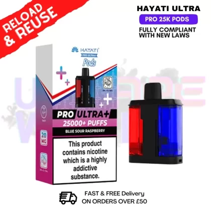 Blue Sour Raspberry Hayati 25K REFIL Pack Replacement Pods