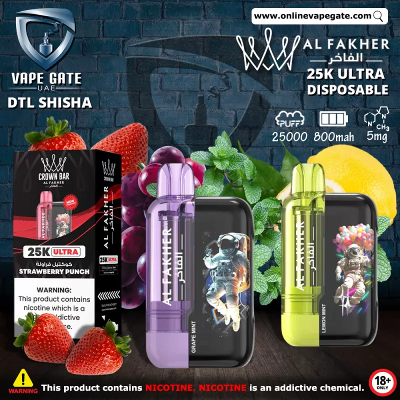 Al Fakher - 25K Ultra Disposable Vape (25,000 Puffs) - Blueberry Gum / 5 mg