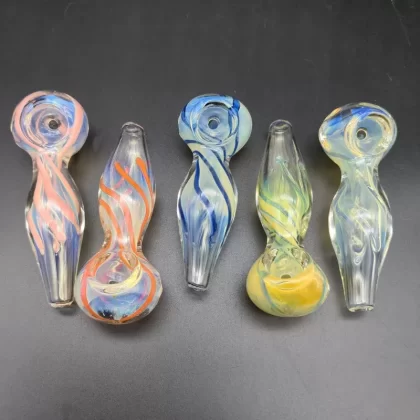 Gold Fumed Ocean Wave Glass Hand Pipe | 4.25″
