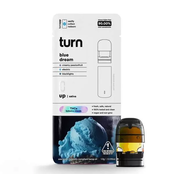 Turn Hemp THCA Blend Pods 1g – Sativa (NEED TURN PEN)