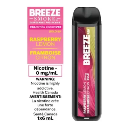 Breeze Pro Raspberry Lemon Zero Nic Disposable Vape