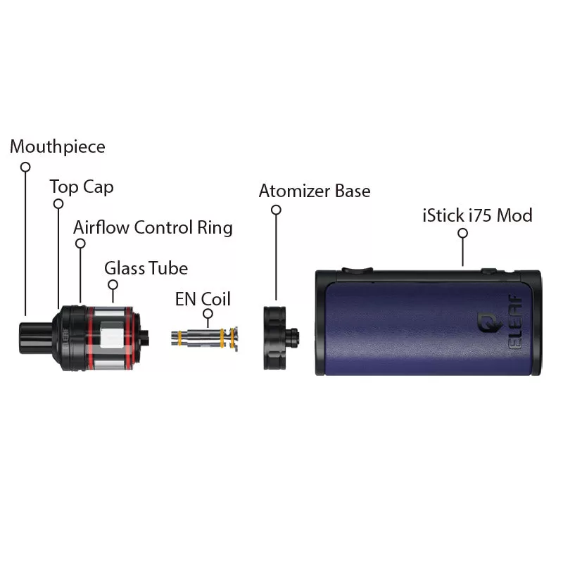 Eleaf iStick i75 Box Mod Kit with En Air Tank 3000mAh 3.5ml - Black - Image 3