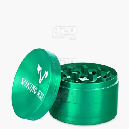 VIKING AXE | Magnetic Metal Grinder w/ Catcher | 4 Piece – 63mm – Green