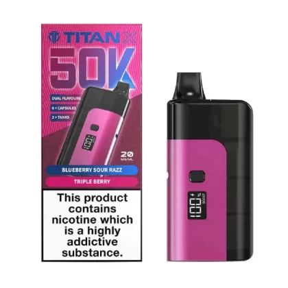 Titan X 50k Prefilled Vape Kit Blueberry Sour Razz / Triple Berry - Nicotine Strength#20mg (BD3C06) (BD3C06)